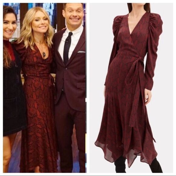 A.L.C. Tianna Silk Midi Wine Red Dress Snakeskin Size 6 - Picture 1 of 17